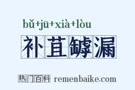 补苴罅漏是什么意思的图片